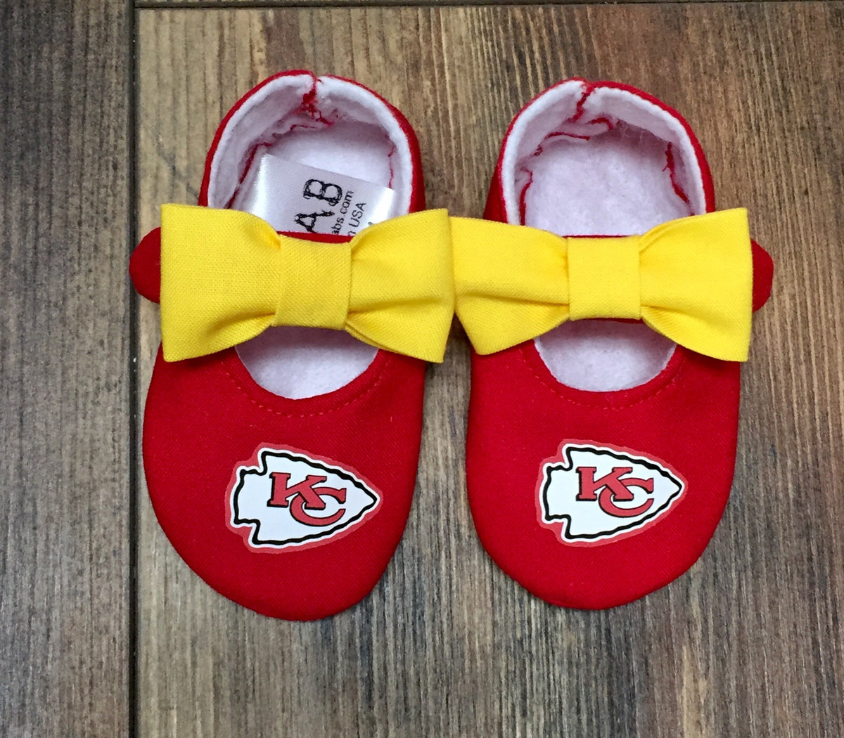 Kansas City Chiefs Baby Girl Shoes with Bows