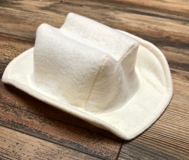 Ivory or Off-White Baby Felt Cowboy Hat | Newborn | Infant | Child Size