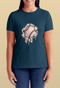 Women's Navy Blue Shirt | Baseball Themed | Select your Print