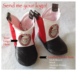 "Your Logo Here" Baby Cowboy Boots with Leather | Newborn size up to 24 Months