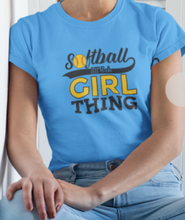 Load image into Gallery viewer, Turquoise Short Sleeve Shirt | Women&#39;s | Softball Themed