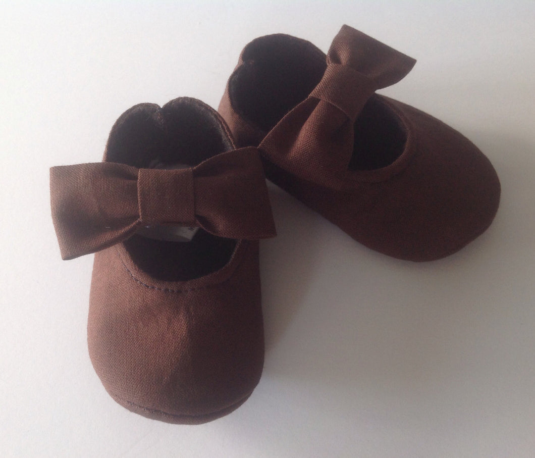 Brown Shoes with Bows on straps