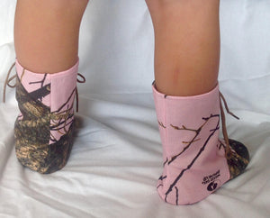 Pink Camo Baby Boots | Newborn size up to 4T