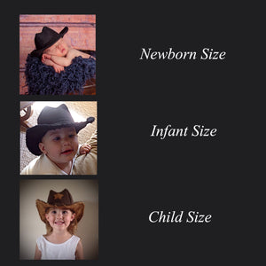 Baby Felt Cowboy Hat | Newborn | Infant | Child Sizes Available | PICK YOUR COLOR