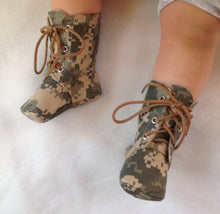 Load image into Gallery viewer, Air Force Baby Combat Boots | Military Camo | Newborn size up to 4T