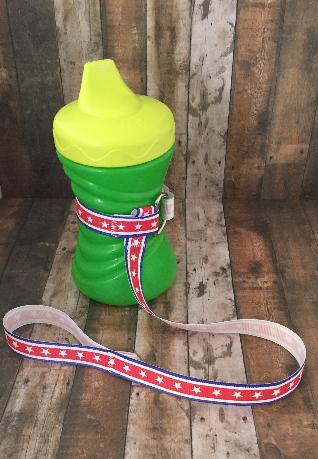 Red, White & Blue with Stars Sippy / Bottle / Toy Leash