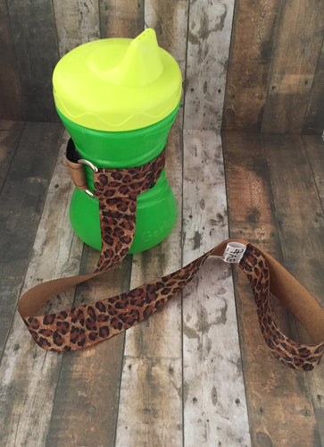 Leopard Print Sippy / Bottle / Toy Leash