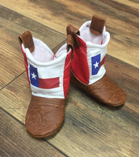 Load image into Gallery viewer, Texas Flag Baby Cowboy Boots | Newborn Size up to 24 Months