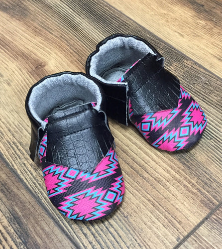 Southwest Aztec Baby Moccasins | Newborn size up to 24 M