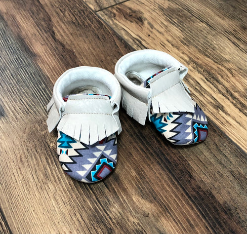 Southwest Aztec Baby Moccasins | Newborn size up to 24 M