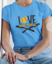 Load image into Gallery viewer, Turquoise Short Sleeve Shirt | Women&#39;s | Softball Themed