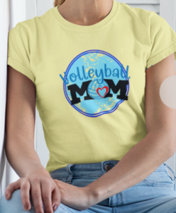 Light Yellow Short Sleeve Shirt | Women's | Volleyball Themed